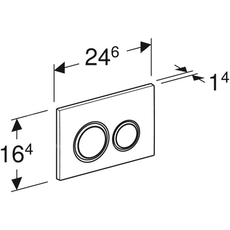 Przycisk uruchamiający Geberit Sigma21, przedni, łupek Mustang, pierścienie: czarny chrom