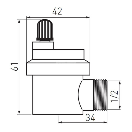 Odpowietrznik automatyczny FERRO boczny gz mosiądz fi 1/2''
