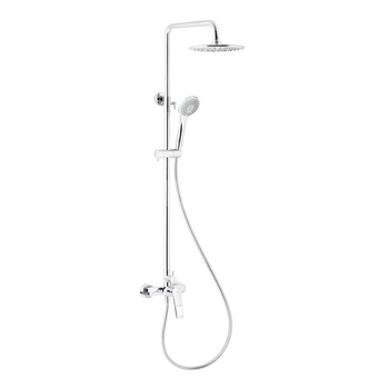 Zestaw natryskowy przesuwny KFA Armatura AMAZONIT chrom, wąż 1500 mm, z deszczownicą