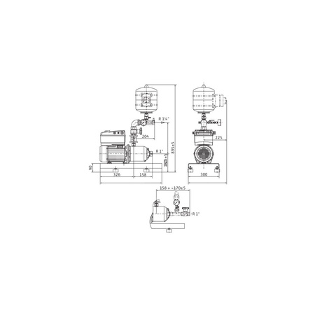 Hydrofor WILO Comfort-Vario COR-1 MHIE 205-2G-GE stal nierdzewna, częstotliwość 50/60 Hz, prędkość 3500 obr/min, max. 16 bar