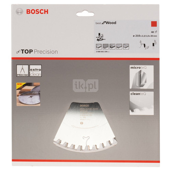 Tarcza pilarska Top Precision Best for Wood TOPPREC WOOD/S-M 210X30X2.3/1.8 48Z ATB