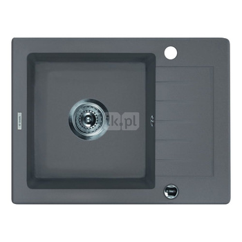 Deante Zorba Zlewozmywak 1-komorowy z krótkim ociekaczem - szary metalik
