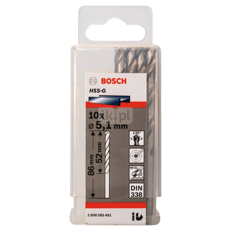 WIERTŁO STAND. HSS-G 135 '5,1/52MM