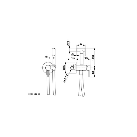 Bateria bidetowa KFA Armatura MOZA, kolor czarny