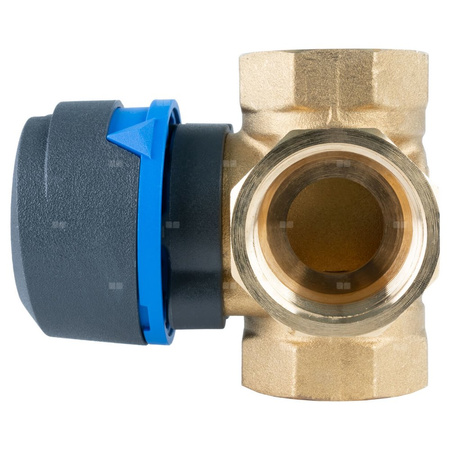 Zawór obrotowy czterodrogowy AFRISO ARV 484 ProClick, mieszający, Siłownik elektryczny ARM 343 ProClick, DN 25