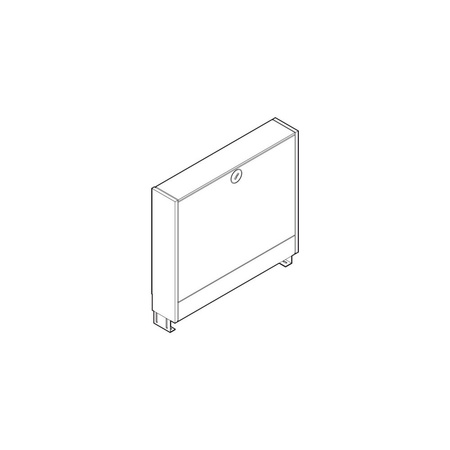 Natynkowa szafka rozdzielacza blacha stalowa ognioodporna/biały drogowy=RAL 9016, nr wzoru 1294.1 Typ: 1200 L1: 1125 L2: 1175 regulator różnicy ciśnień + licznik ciepła pionowy: ≤12