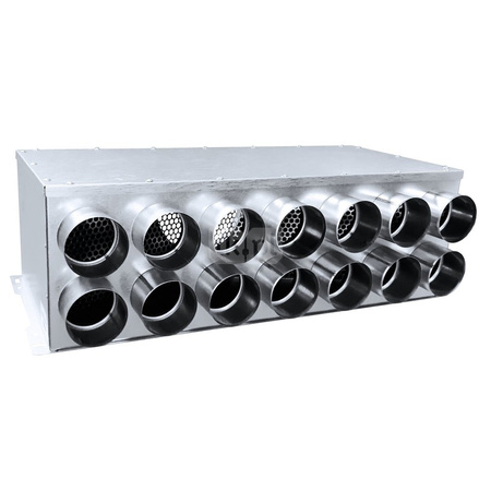 Rozdzielacz TopFlex Metal przelotowy dwurzędowy z izolacją wewnętrzną DN200/przyłącza 14 x DN75