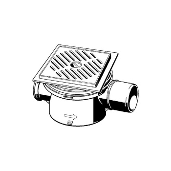 Optifix 3-odpływ piwniczny Typ 5 nr wzoru 4989 DN1: 70 DN2: 100