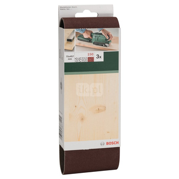 3-częściowy zestaw taśm szlifierskich do szlifierek taśmowych, wersja czerwona K = 150