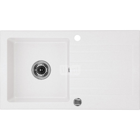 Deante Zorba Zlewozmywak 1-komorowy z ociekaczem - alabaster