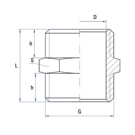 Nypel RUMET mosiądz 1/2'' x 1/2'' (GZ x GZ)