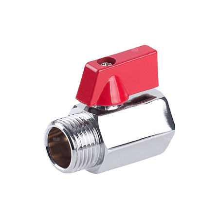 Zawór kulowy PERFEXIM 3021 mosiądz chromowany, PN16 1/2'' gz x gw, uchwyt: krótka dźwignia