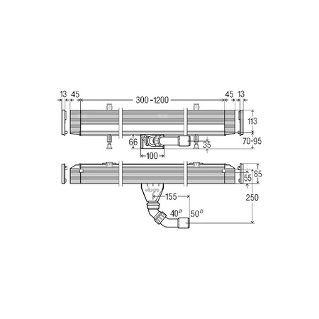 Odpływ prysznicowy prostokątny VIEGA 4968.10, 1200 x 113 x 85 mm, dł: 1200 mm, z syfonem