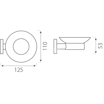 GRACE mydelniczka, szkło mrożone/chrom