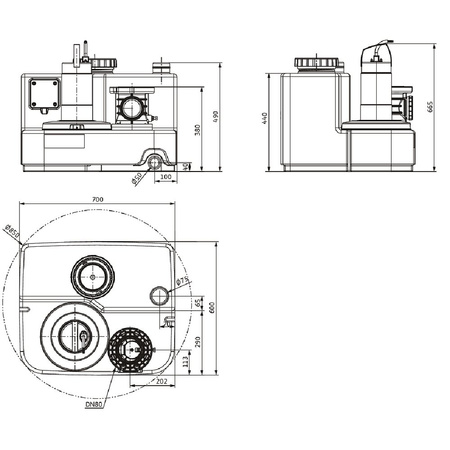 Wilo-DrainLift SANI-M.12T/4C przepompownia ścieków