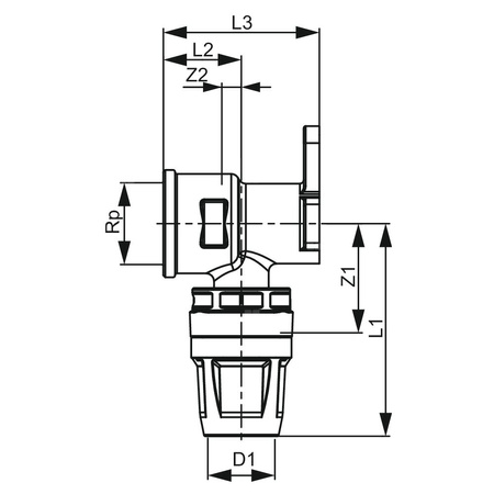 Kolano naścienne 90' TECE logo naścienne Dwuczęściowy, mosiądz, 16 mm x 1/2'' (pz x GW)