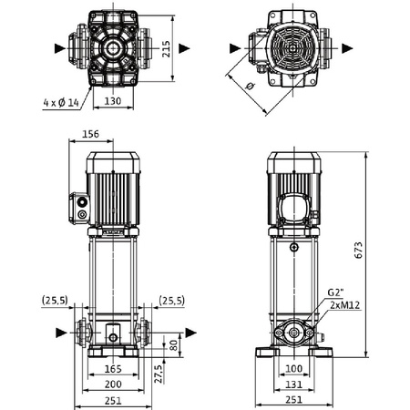 Wilo-MEDANA CV1-L.1606-1/E/E/16O wysokociśnieniowa pionowa pompa do wody