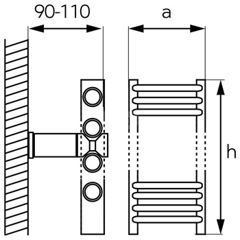 Grzejnik łazienkowy typ 600x1600 prosty biały