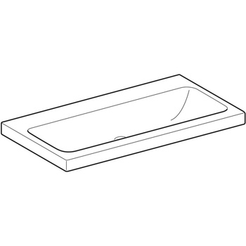 Umywalka GEBERIT iCon Light prostokątna, biała, 900mm, bez otworu na baterię, bez odpływu przelewowego, półka od ściany