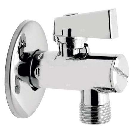 Zawór kulowy FERRO Z filtrem z rozetą 1/2'' x 3/8'' GZ kątowy, uchwyt: motylek