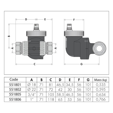 DISCALSLIM - Separator powietrza. Korpus z technopolimeru 1" GW