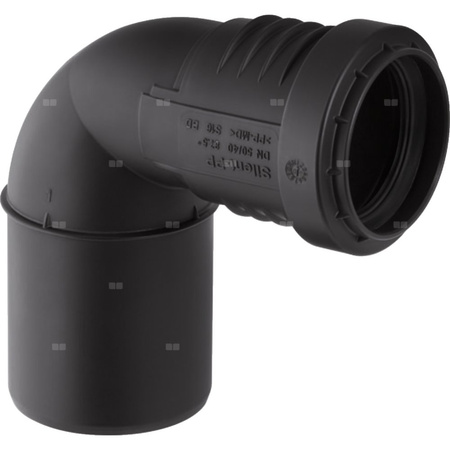 Kolano 87.5' GEBERIT Silent-PP, PP / PP, 40 mm x DN 40 (końcówka wciskowa x mufa wciskowa), (głębokość: 31 mm) z uszczelką