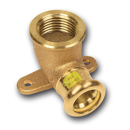 Kolano 90' SANHA Press Gas ścienne, Cu, 18 mm x 1/2'' (zw x GW)