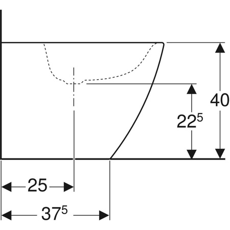 Standardowy bidet Geberit iCon Square przylegający do ściany