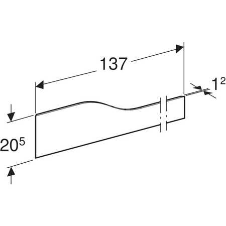 Osłona dekoracyjna, przednia, do umywalki Geberit Bambini, do 3 baterii umywalkowych, głębsza umywalka po prawej stronie, niebieska