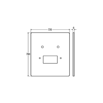 Płytka maskująca do umywalki szkło, nr wzoru 8570.45 L: 780 B: 720 s: 6 wykonanie: szkło białe