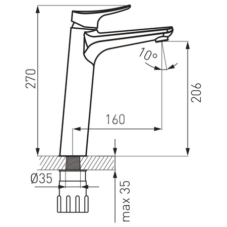 Bateria umywalkowa nablatowa FERRO ESPACIO, chrom