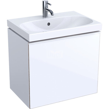 Dolna szafka pod umywalkę Acanto, B60, z 1 szufladą i 1 szufladą wewnętrzną, krótka, syfon oszczędzający przestrzeń, biała