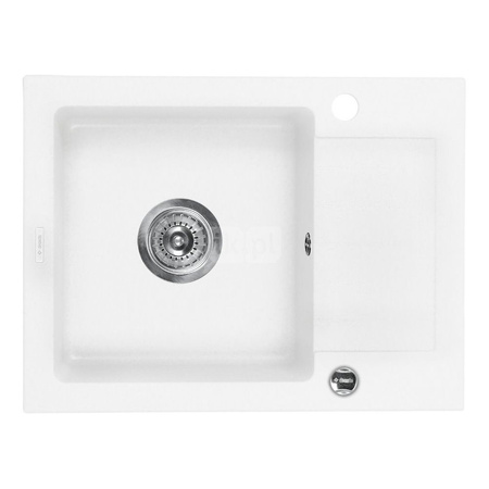 Deante Zorba Zlewozmywak 1-komorowy z krótkim ociekaczem - alabaster