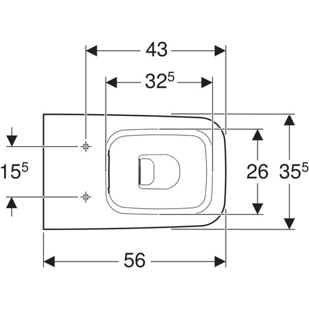 Miska WC stojąca GEBERIT iCon Square bez kołnierza wewnętrznego
