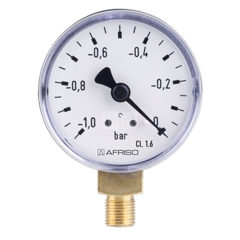 Manometr z rurką Bourdona AFRISO RF grzewczy 0/10 bar aksjalne G1/4B fi 50 mm, kl. 2.5%