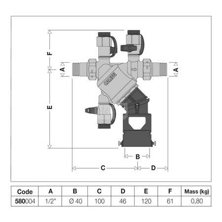 Izolator przepływów zwrotnych ze strefą obniżonego ciśnienia z możliwością nadzoru. Dn 15. Typu BA