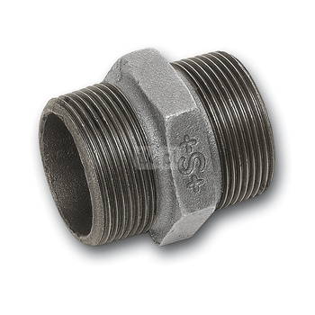 Nypel SANHA 280#, żeliwo (Cynk/nikiel) (ocynk), 1 1/4'' (GZ)