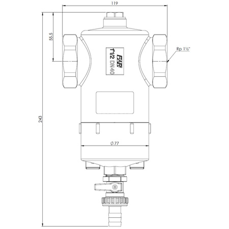 Separator AFRISO FAR 214, do C.O., do klimatyzacji, 10 bar / 110'C, 1 1/2'' (GW)Instalacje i źródła ciepła