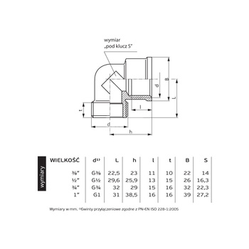 Kolano PERFEXIM 5114, mosiądz, 3/8 x 3/8 (gw x gz), PN16 bar