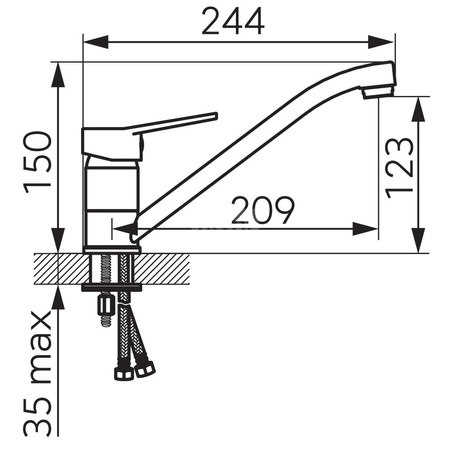 Bateria zlewozmywakowa stojąca FERRO ISSO, kolor chrom