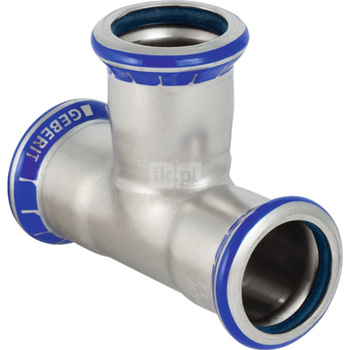 Trójnik GEBERIT Mapress Edelstahl FKM równoprzelotowy stal nierdzewna 22 mm x 22 mm x 22 mm MZ