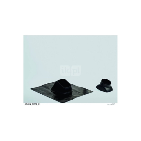 Uniwersalny przepust dachowy, czerwone, do wyprowadzenia dachowe, czarnego, do nachyleń dachu 25 st.– 50 st., stosowany do fi150/180 mm