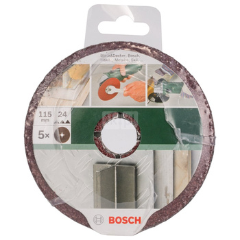 5-częściowy zestaw fibrowych tarcz ściernych do szlifierek kątowych, korund D = 115 mm, K = 24, 5 szt.