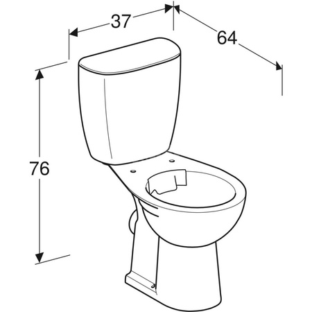 REKORD Zestaw: miska ustępowa kompaktowa ze spłuczką owalną z zasilaniem bocznym, odpływ poziomy, Rimfree (K93020000+K94009000)