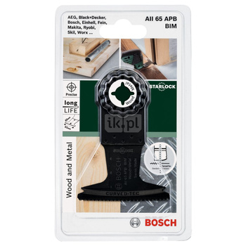 Brzeszczot BIM do cięcia wgłębnego Starlock AII 65 APB, Wood and Metal 40 x 65 mm