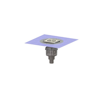 Wpust Practicus, DN50, odpł.pion., z nasadką Variofix i kratką/ramą nierdz. 138x138