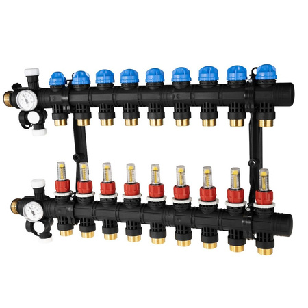 Rozdzielacz do ogrzewania podłogowego AFRISO ProCalida EF1 9-obieg. poliamid GZ 1'' x Euroconus 3/4''