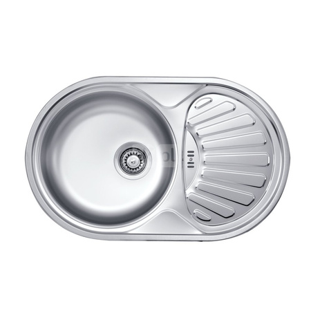 Deante Twist Zlewozmywak 1-komorowy okrągły z ociekaczem - satyna