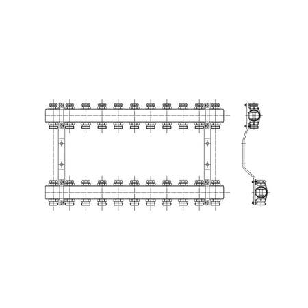 PHA-109 12-obwodowy PN10 Rozdzielacz CuZn