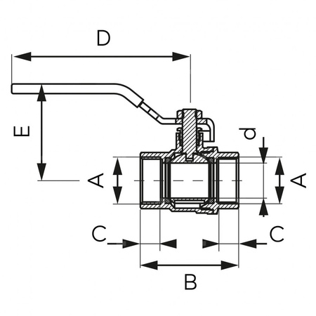 Zawór kulowy FERRO F-Power 4'' GW, uchwyt: dźwignia